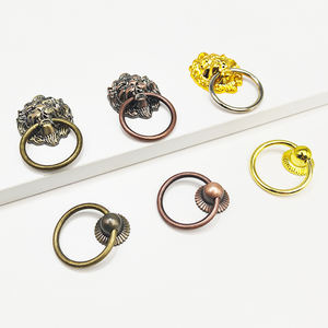 Lron Ring + Plastic Kast Pull Deur Klop Lade Kast Goud Ronde Ring Knop Handvat Rollende Groene Keukenkast Trekhandvat - Product Image 2