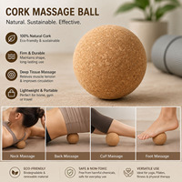 Pelota de Masaje de Corcho Natural con Logotipo Personalizado, Venta al por Mayor, Ecológica, Sostenible, Alivio Muscular, Herramienta de Masaje para Fisioterapia, OEM al por Mayor