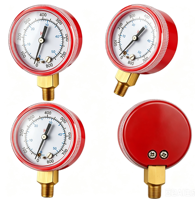 Industrial Refrigerant Gauges 0-800psi Range Copper Alloy Connection Axial Radial Mount for HVAC Pipeline Systems