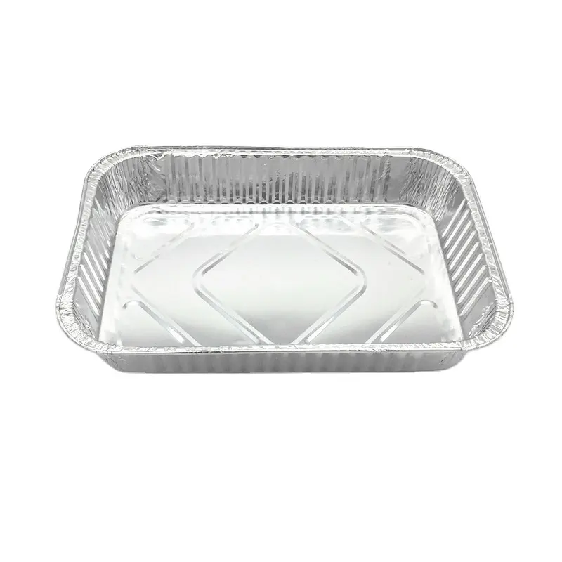 CB76 2500ml Disposable Food Containers BBQ Pans Rectangle Tray Plates Takeaway Aluminum Foil Frying Pan for baking/roasting