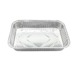 Foil Aluminium Container CB76 2500ml Disposable Food Containers BBQ Pans Rectangle Tray Plates Takeaway Aluminum Foil Frying Pan For Baking/roasting