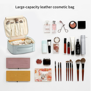 Nueva Bolsa de Cosméticos de Viaje Himmers Multifuncional de Gran Capacidad, Impermeable, de Cuero PU, con Cierre, Diseño Geométrico Moderno - Product Image 3