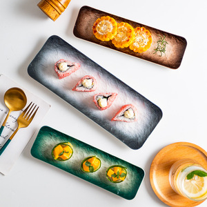 Vente chaude Rectangle 9.5/11.5 pouces <span class=keywords><strong>Sushi</strong></span> assiettes en céramique Snack Dessert plateau de service plats pour Restaurant hôtel mariages - Product Image 1