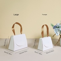 Individuell Bedruckte Faltbare Geschenkverpackungsbox aus Pappe mit Bandgriff Tragbare Leere Süßigkeitenbox für Hochzeiten