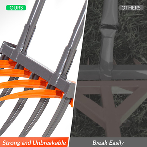 JH-Mech Broad Fork Hand Tiller for Compost Mixing Easy to Use Tough 9 Tines High Quality Steel Broad Fork - Product Image 2