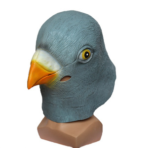 Masque de pigeon en latex, couvre-chef animal, taille unique, accessoires de performance pour fête costumée d'Halloween - Product Image 1