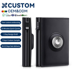 Nueva Cartera Minimalista con Bloqueo <span class=keywords><strong>RFID</strong></span> y Porta Tarjetas de Crédito, con Espacio para AirTag, Cartera de Cuero PU para Hombre - Product Image 1