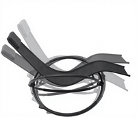 Chaise longue pliante à bascule d'extérieur en maille Teslin, transat de patio en acier pliable, chaise de loisirs zéro gravité KD