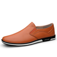Zapatos deportivos de cuero informales de negocios sin cordones para hombre de otoño/primavera/invierno transpirables ligeros antideslizantes