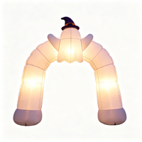 Arche Gonflable Fantôme d'Halloween avec LED, Slogan Personnalisé, Souffleur Oxford 120W, Décoration d'Entrée pour Événements