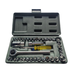 Công cụ sửa chữa xe thiết lập 40 miếng CR-V nhựa thép Ổ cắm cờ lê công cụ thiết lập Ratchet cờ lê công cụ thiết lập - Product Image 2