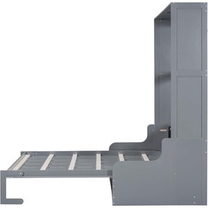 <span class=keywords><strong>Lit</strong></span> <span class=keywords><strong>mural</strong></span> en tissu gris avec canapé et coussin, espace de rangement, <span class=keywords><strong>2</strong></span> <span class=keywords><strong>places</strong></span> - Product Image 6