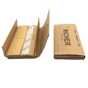 Custom <b>Rolling</b> Paper King Size Slim 32 Booklets Unbleached Brown White Slow Burning 13 GSM Magnetic 3 in 1 OEM Wholesale - Product Image 1