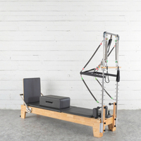 Accueil Design classique robuste réglable en gros coulissant Pilates Reformer noir avec tour demi-trapèze