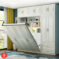 Nouvelle lit-baie escamotable en bois massif invisible avec armoire intégrée, mobilier de chambre intelligent et personnalisable au design moderne