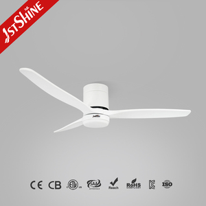 1stshine LED ventilatore da soffitto moda bianco lama in legno telecomando 6 velocità a filo montato ventilatore da soffitto con luce a LED - Product Image 1