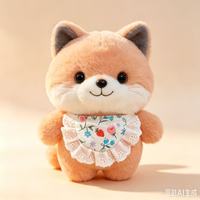 Peluche renard OEM ODM avec écharpe, jouet sonore qui couine pour chiots, chiens, chats et animaux de compagnie