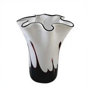 Vase d'arrangement floral en verre coloré artisanal soufflé à la main, style <span class=keywords><strong>Murano</strong></span> moderne, avec finition émaillée, pour décorations d'intérieur, type céramique <span class=keywords><strong>de</strong></span> table - Product Image 6