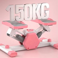 Máquina de step deportiva ligera y duradera con bandas de resistencia, mini escaladora para entrenamiento cardiovascular en casa.
