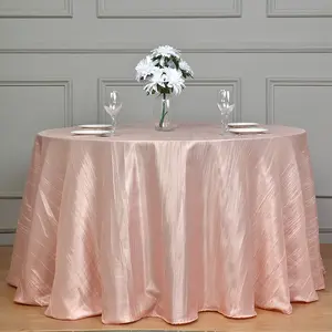 批发塔夫绸桌布婚礼圆形纯色酒店餐厅宴会桌布制造商