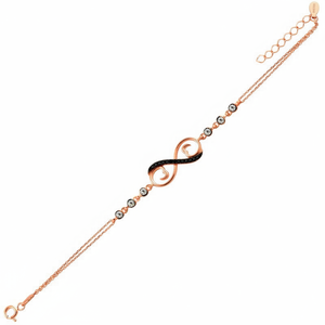 Rose Gold P. 925K Sterling Silver Infinity <b>Love</b> Heart Bracelet BSBL068 - Product Image 2