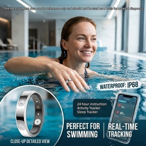 Bague connectée de suivi de santé, moniteur de sommeil, multisports, <span class=keywords><strong>cycle</strong></span> <span class=keywords><strong>menstruel</strong></span>, IP68, Android iOS, ultra-fine 6,3 mm, strass étincelants, ODM OEM - Product Image 2