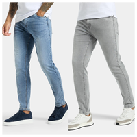 Pantalon en jean délavé coupe slim taille mi-haute pour homme, style décontracté vintage basique, coupe droite et ajustée, idéal pour l'été – Personnalisation OEM
