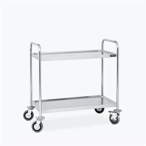 Carrello di Servizio in Acciaio Inox a 2 Ripiani 800X500 mm per Ospedale - Product Image 1