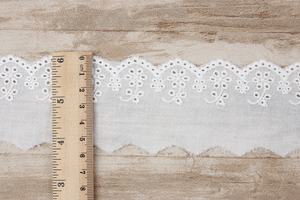 Ruy Băng Ren Trang Trí Mới Hàng Cung Cấp Từ Nhà Máy Trang Trí Ren Lỗ Thêu Màu Trắng 100% Polyester - Product Image 2