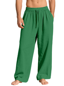 <span class=keywords><strong>Pantaloni</strong></span> da <span class=keywords><strong>Uomo</strong></span> di Alta Qualità, Leggeri, in <span class=keywords><strong>Lino</strong></span> <span class=keywords><strong>100</strong></span>%, Stile Retrò, Gamba Larga, Casual, con Coulisse, Taglie fino a XXXL - Product Image 4