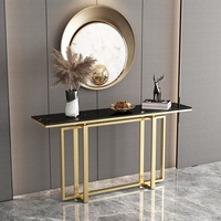 Console d'entrée en marbre nordique, design moderne et luxueux, minimaliste, en fer forgé, design étroit, pour appartement, hôtel, hall, meubles de maison