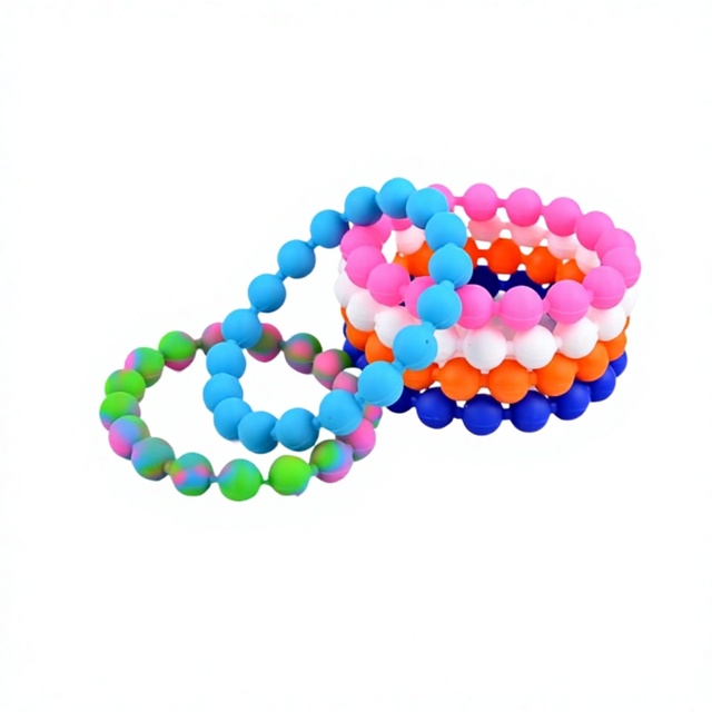 Factory-produced Geometric Type Silicone Bead Bracelets Logo-printable Designcreative Unisex Buddhist Rosary-style Jewelry