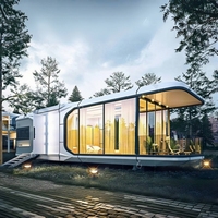 2025 Premium Space Capsule Maison Modulaire 2 Chambres Design de Luxe Fenêtres Panoramiques Architecture Inspiré Resort Expérience