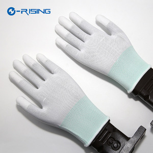 Gants antistatiques sans poussière en nylon avec revêtement PU sur les doigts et la paume, gants de protection avec adhésif, antidérapants, respirants - Product Image 3