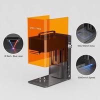 Grabador Láser de Doble Longitud de Onda 2W IR 10W Azul 105x105mm, Enfoque Automático, Graba Acero Inoxidable/Aluminio, para Marcado de Joyería
