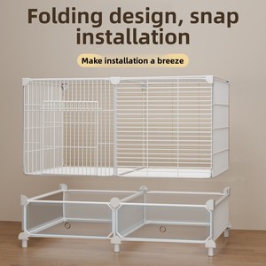 Jaula para Conejos y Cobayas, Diseño de Gran Espacio, Limpieza Automática de Residuos, Estructura de Acero Inoxidable, Tamaño Mediano, Villa de Lujo para el Hogar - Product Image 3
