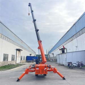 מנוף הידראולי נייד מיני, מנוע, כושר הרמה 3 טון, גובה הרמה 10 מטר, לעבודות בגובה רב, מחסן - Product Image 1