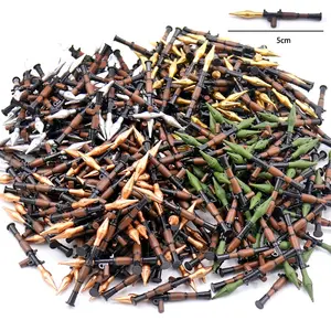 小型塑料火箭筒积木教育DIY模型配件火箭发射器建筑砖头枪士兵收藏玩具