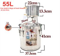 Nouvelle conception 36L maison machine de brassage d'alcool en acier inoxydable pourpier hydrosol Distillation équipement