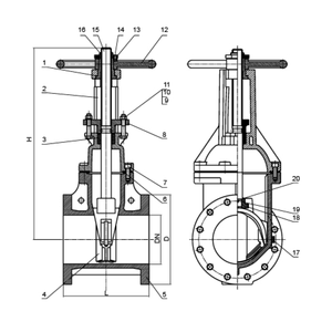 Válvula de Compuerta Genuina al por Mayor de 2-12 Pulgadas, Válvula de Compuerta de Cuña Resiliente OS&Y con Extremo Bridado, Válvula de Acero Fundido Dúctil - Product Image 2