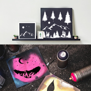 11 pièces forêt montagne arbre cerf tête pochoirs animal <span class=keywords><strong>pochoir</strong></span> pour <span class=keywords><strong>peinture</strong></span> sur bois artisanat décors à la maison - Product Image 5
