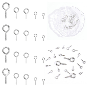 100 unidades/bolsa de pequeños y diminutos ganchos de ojo, <span class=keywords><strong>ojales</strong></span>, cierres de oro con rosca, accesorios de joyería <span class=keywords><strong>para</strong></span> hacer manualidades DIY - Product Image 1