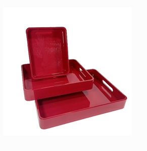 Bandeja de Servir con Borde Festoneado y Acabado Brillante, Elegante Plato de Madera con Forma de Nube para Decoración de Hogar de Lujo - Product Image 5