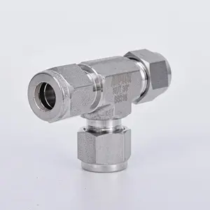 NAI-LOK Stainless Steel Monel Duplex Instrumentation Foged 1/2 OD Union Tee Twin Ferrules Compression Tube Fittings