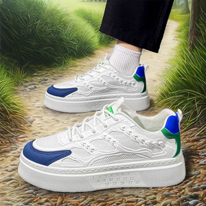 รองเท้าลำลองแนวสปอร์ตของผู้ชายสำหรับฤดูร้อน2024พื้นผิวเป็นตาข่ายสังเคราะห์วัสดุส่วนบนเทรนด์แฟชั่นสำหรับฤดูใบไม้ผลิฤดูใบไม้ร่วง - Product Image 2