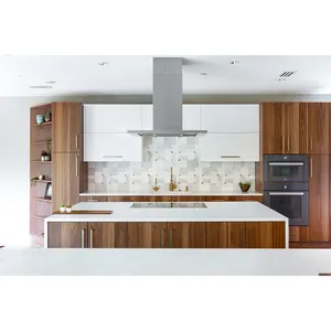 आधुनिक रसोई फर्नीचर इतालवी डिजाइन सरल कस्टम लक्जरी वेनर रसोई कैबिनेट द्वीप