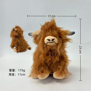 دمية محشوة جديدة على شكل بقرة هايلاند اسكتلندية، لعبة قطيفة طويلة على شكل عجل - Product Image 6
