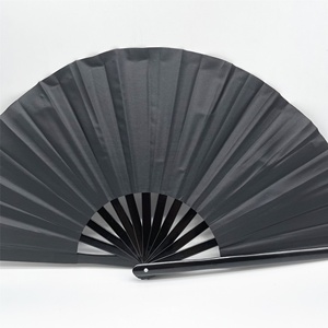 Lớn tay <span class=keywords><strong>fan</strong></span> hâm mộ tùy chỉnh màu đen kích thước lớn bán buôn tre in quạt tay - Product Image 2