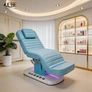 Table et lit de massage inclinables de luxe à 3 moteurs, lit de tatouage et de soins <span class=keywords><strong>du</strong></span> <span class=keywords><strong>visage</strong></span>, fauteuil de pose de cils incurvé pour esthétique avec LED - Product Image 2