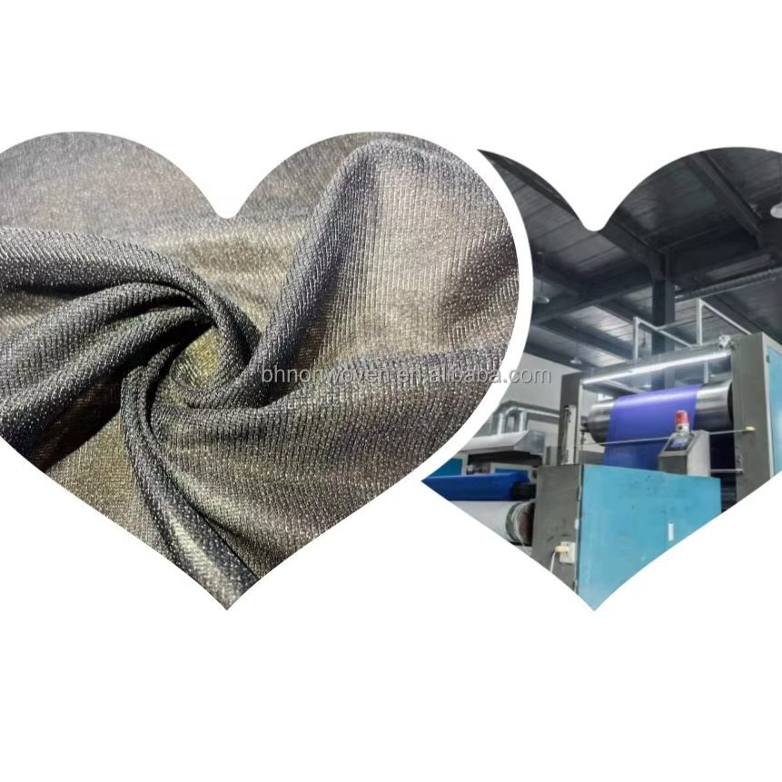 42g Warp Knitted Woven Double Dot PES/PA Adhesive Interlining Source Factory 150cm Fusible Interlining for Garment